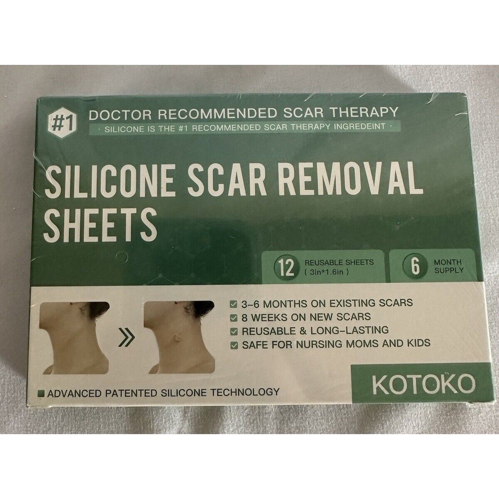 Kotoko silicone scar removal sheets 6 month supply 12 reusable sheets